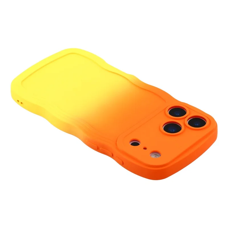 For iPhone 17 Pro Case Gradient Color Rubberized TPU Phone Cover - Orange + Yellow