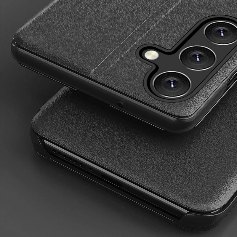 Capa Flip Folio de Couro PU para Samsung Galaxy S25 FE - Preta
