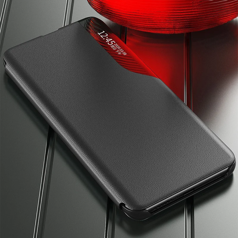 For Samsung Galaxy S25 FE Phone Case Folio Flip PU Leather Stand Cover - Orange