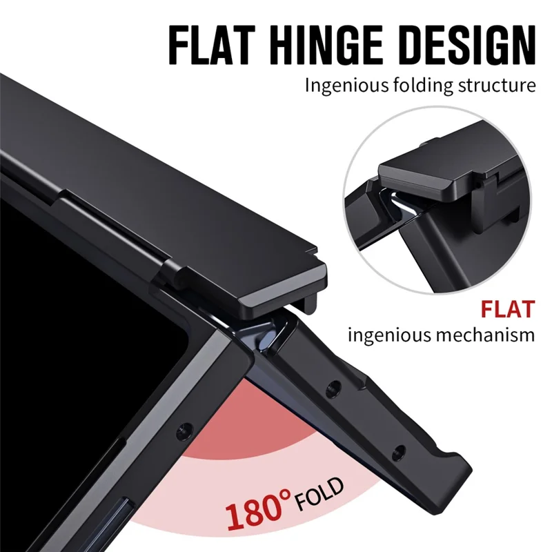 For Samsung Galaxy Z Fold7 5G Case Kickstand Hard PC Phone Cover with Stylus / Screen Protector - Black