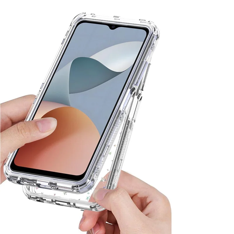 Étui ZTE Blade A34 / A54 Coque Hybride en Acrylique TPU Transparent avec Film Imprimé au Laser - Étoiles