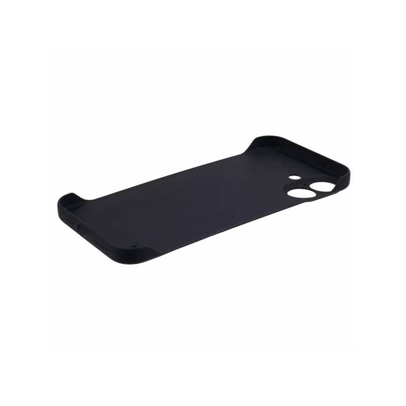 For iPhone 16 Plus Frameless Case Hard PC Slim Minimalist Phone Cover Skin-Touch - Black