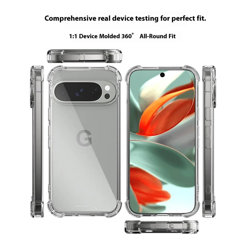 For Google Pixel 9 Pro XL Phone Case TPU + Acrylic 1.5mm Shockproof Clear Back Cover