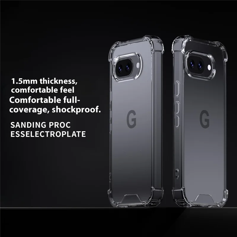 For Google Pixel 9a Phone Case TPU + Acrylic 1.5mm Shockproof Clear Back Cover
