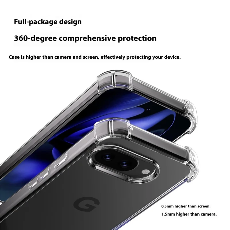For Google Pixel 9a Phone Case TPU + Acrylic 1.5mm Shockproof Clear Back Cover