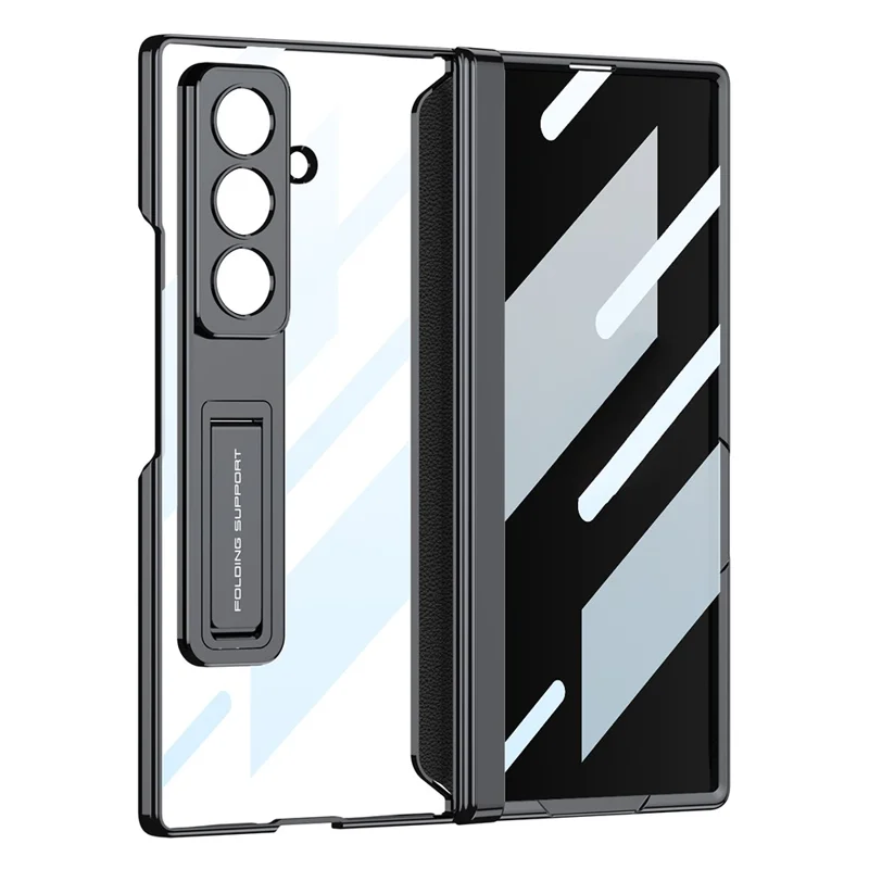 GKK Per Samsung Galaxy Z Fold7 5G Custodia Rigida PC + Pellicola in Vetro Temperato Privato Copertura Telefonica con Supporto - Nero