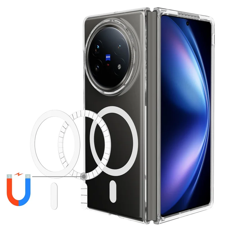 For vivo X Fold5 5G Clear Phone Magnetic Case TPU + Acrylic Back Cover - Clear