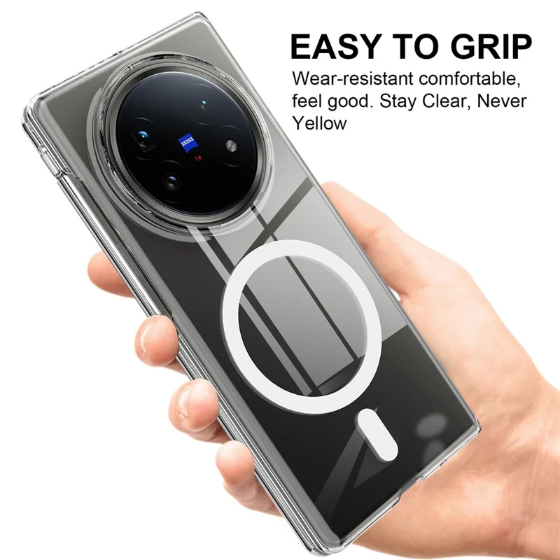 For vivo X Fold5 5G Clear Phone Magnetic Case TPU + Acrylic Back Cover - Clear