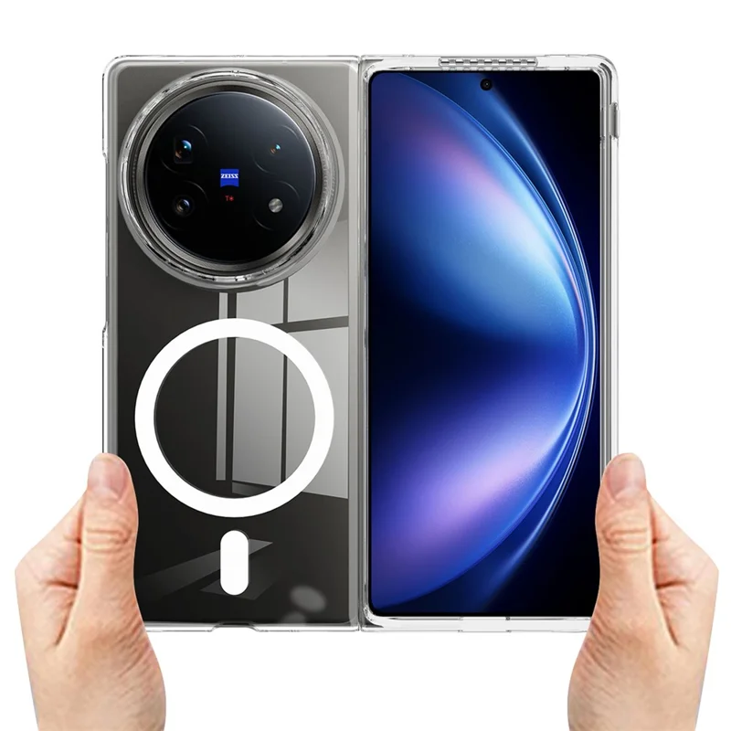 For vivo X Fold5 5G Clear Phone Magnetic Case TPU + Acrylic Back Cover - Clear