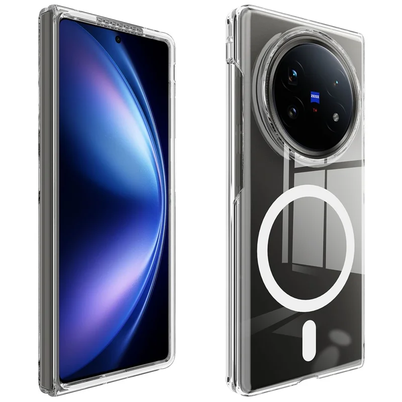 For vivo X Fold5 5G Clear Phone Magnetic Case TPU + Acrylic Back Cover - Clear