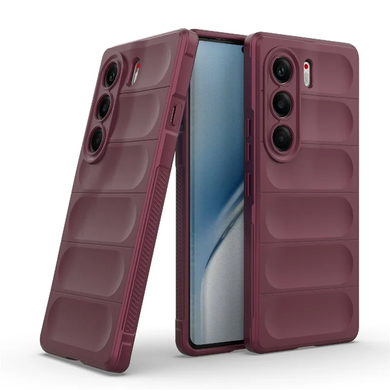 For TECNO Camon 40 Pro 5G Case Anti-Drop Soft TPU Rugged Phone Back Cover - Wine Red