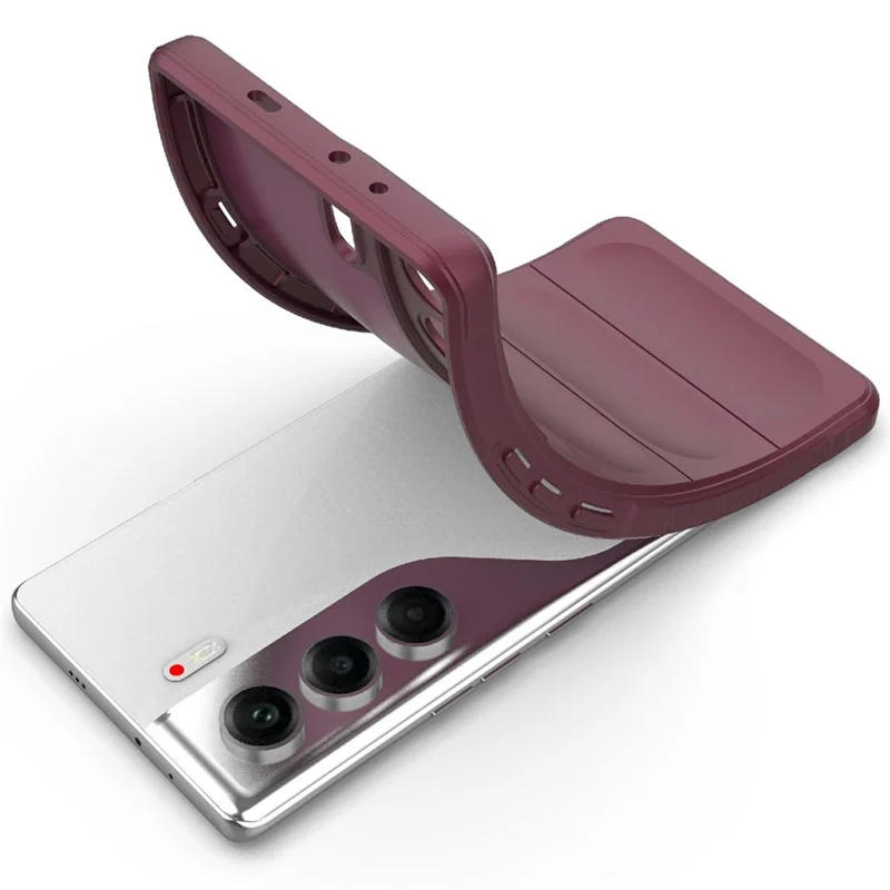 For TECNO Camon 40 Pro 5G Case Anti-Drop Soft TPU Rugged Phone Back Cover - Wine Red