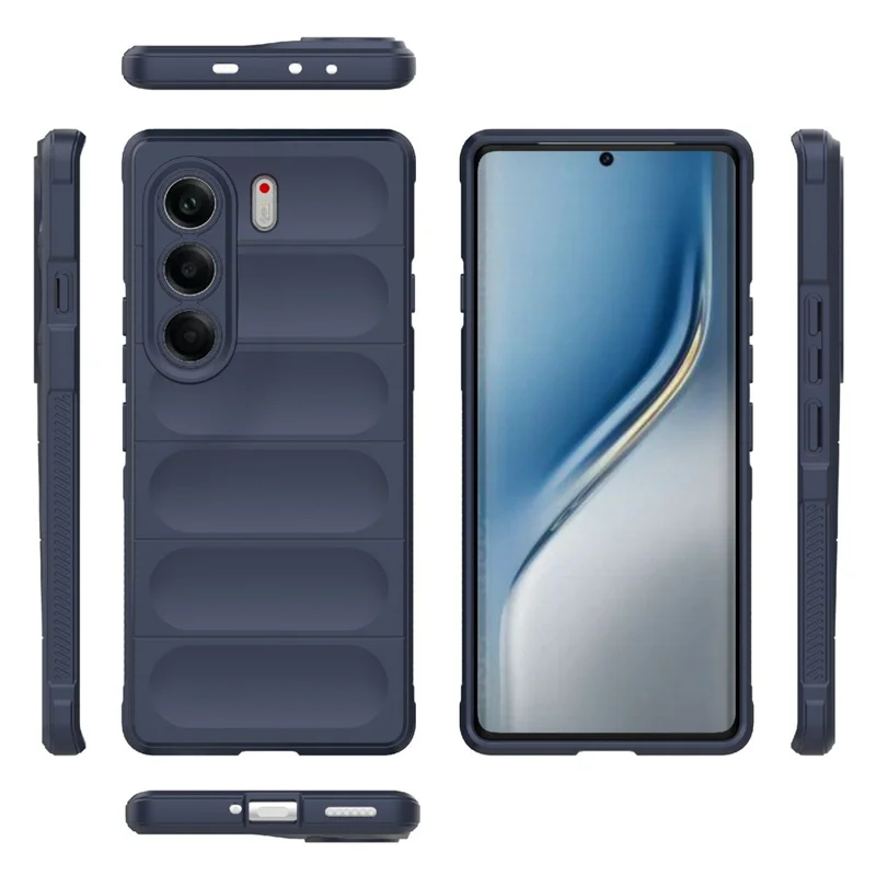 For TECNO Camon 40 Pro 5G Case Anti-Drop Soft TPU Rugged Phone Back Cover - Dark Blue