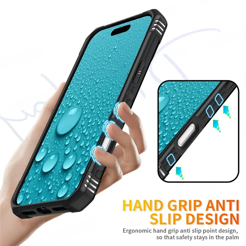 Bulk Purchasing For iPhone 17 Pro Max Case PC + TPU Anti-Drop Phone Cover with Ring Kickstand - Black