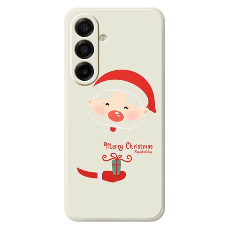For Samsung Galaxy A17 5G / A17 4G Case Santa Claus Gift Pattern Printing Straight Edge TPU Phone Back Cover - Beige