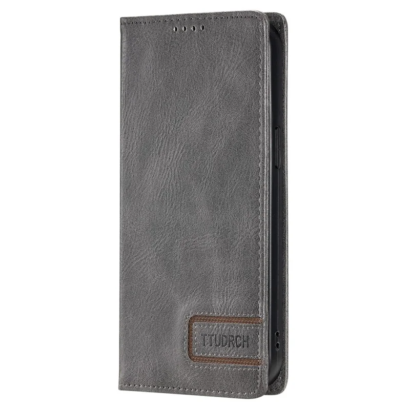 Estojo de Couro com Bloqueio RFID, Suporte e Carteira para Xiaomi Redmi 15 5G (UE) (171mm) / 4G (UE) (171mm) - Cinza