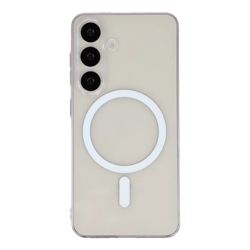 Capa Transparente Cristalina Compatível com MagSafe para Samsung Galaxy S25 - Branco Transparente