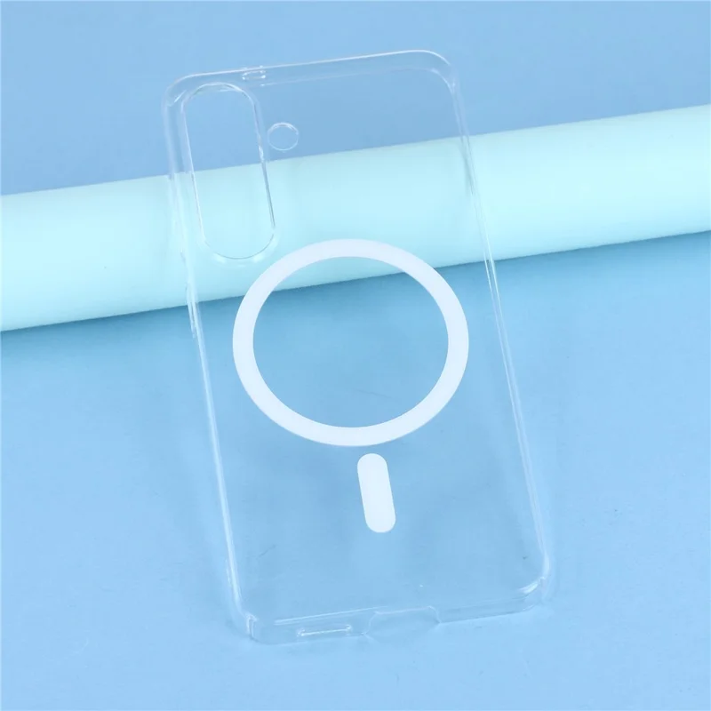 For Samsung Galaxy S25+ Crystal Clear Magnetic Case Hard PC Phone Cover - Transparent White