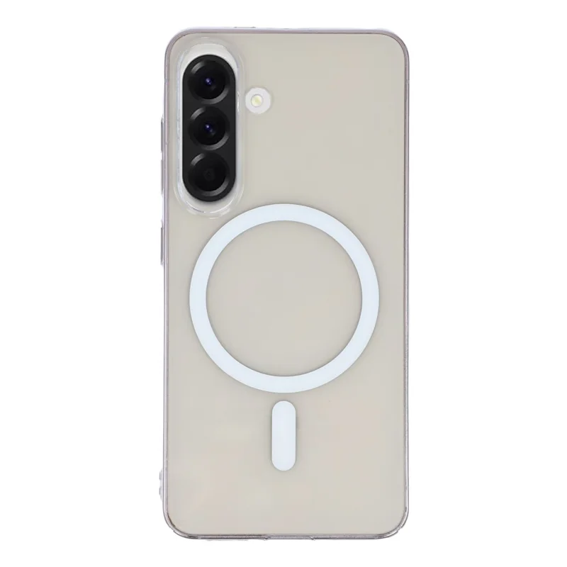 For Samsung Galaxy A26 5G Crystal Clear Magnetic Case Hard PC Phone Cover - Transparent White