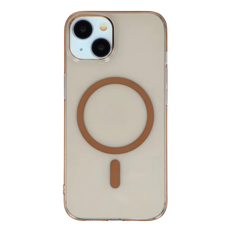 For iPhone 14 / 13 Crystal Clear Case Compatible with MagSafe Hard PC Phone Cover - Desert Gold
