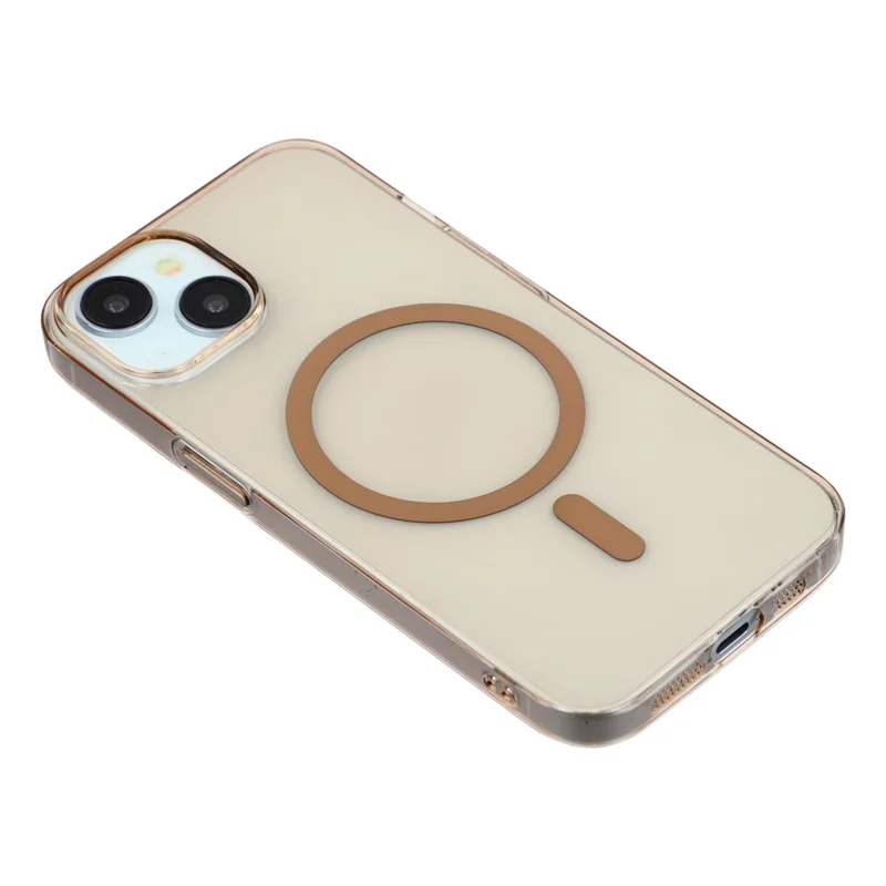 For iPhone 14 / 13 Crystal Clear Case Compatible with MagSafe Hard PC Phone Cover - Desert Gold