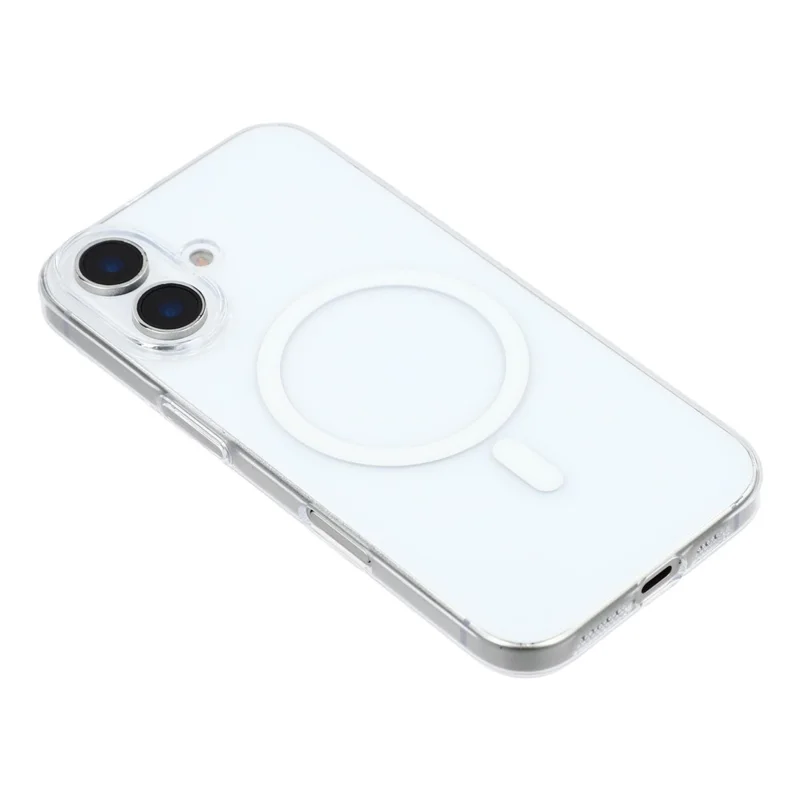 For iPhone 16 Crystal Clear Case Compatible with MagSafe Hard PC Phone Cover - Transparent White