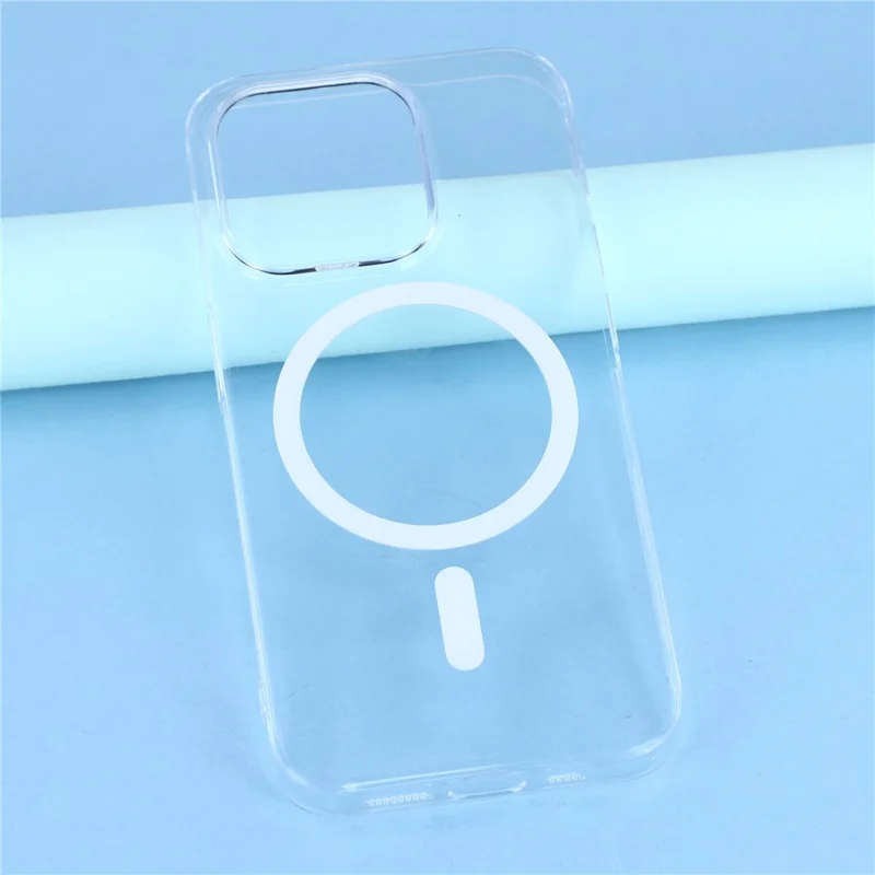 For iPhone 15 Pro Crystal Clear Case Compatible with MagSafe Hard PC Phone Cover - Transparent White