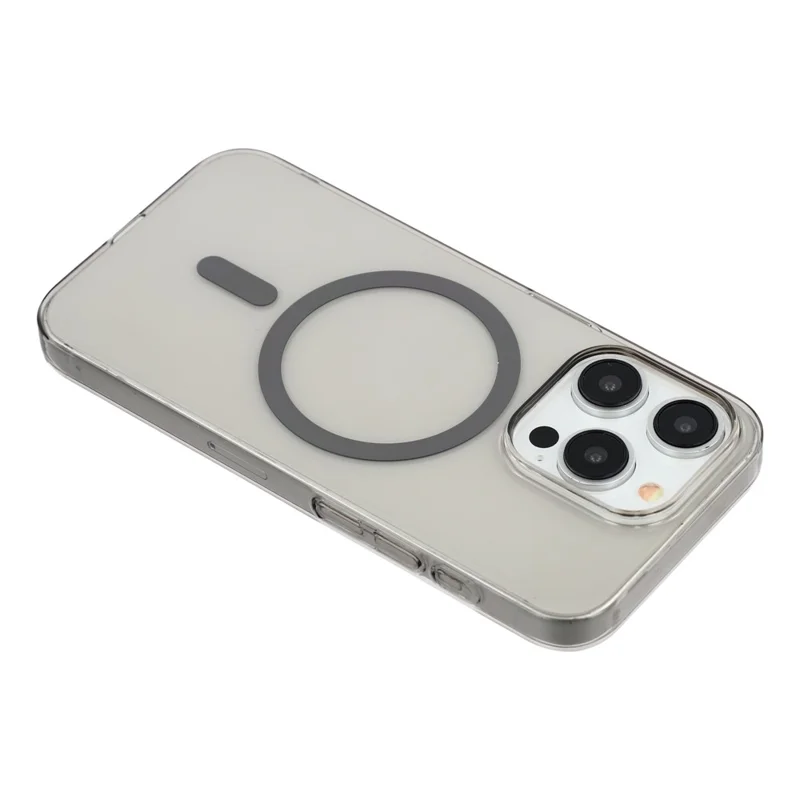 For iPhone 14 Pro Max Crystal Clear Case Compatible with MagSafe Hard PC Phone Cover - Grey