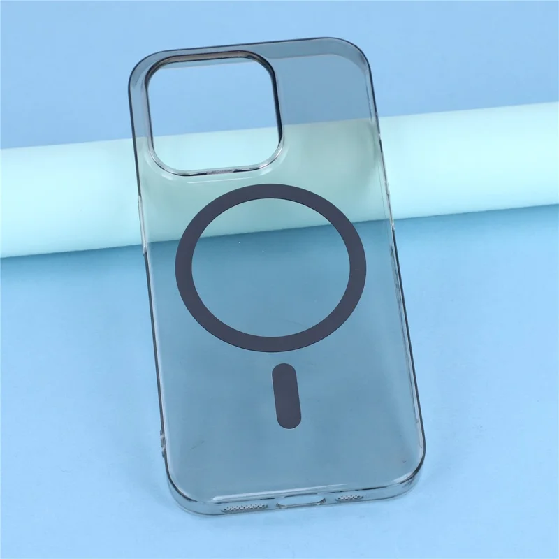 For iPhone 14 Pro Crystal Clear Case Compatible with MagSafe Hard PC Phone Cover - Grey