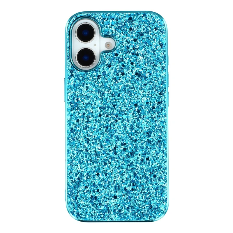 For iPhone 17 Case TPU + PC Sparkling Glitter Phone Back Cover - Blue