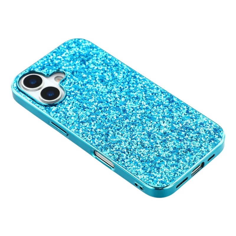 For iPhone 17 Case TPU + PC Sparkling Glitter Phone Back Cover - Blue