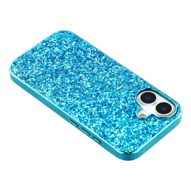 For iPhone 17 Case TPU + PC Sparkling Glitter Phone Back Cover - Blue