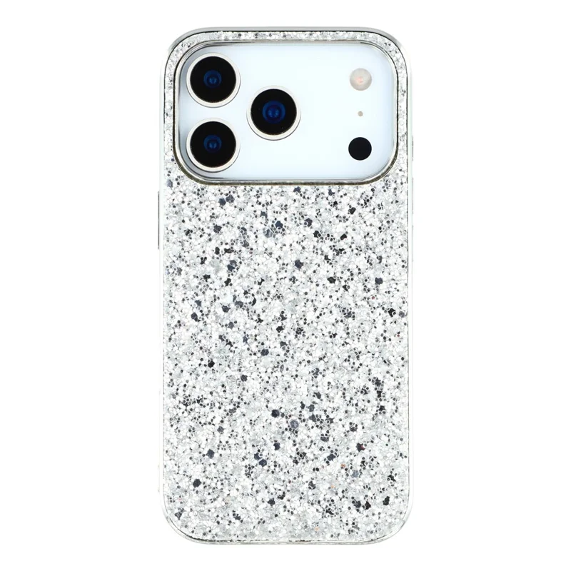 For iPhone 18 Pro / 17 Pro Case TPU + PC Sparkling Glitter Phone Back Cover - Silver