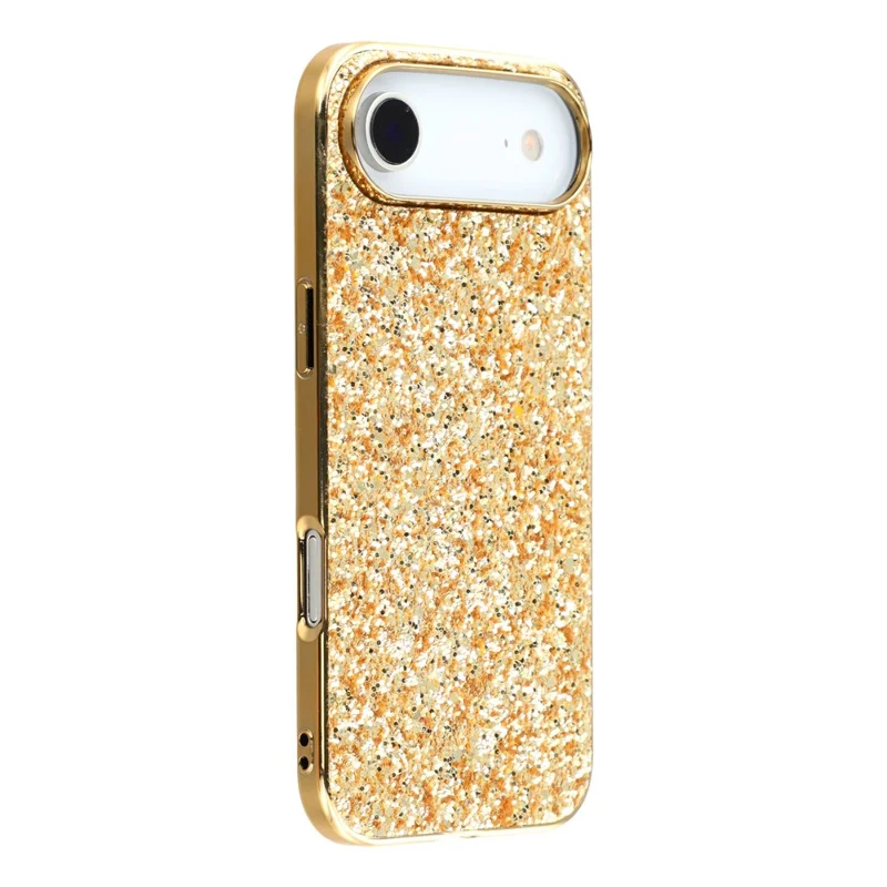 Capa para iPhone 17 Air em TPU + PC com Glitter Brilhante para Parte Traseira do Telefone - Dourado