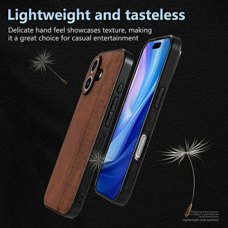 AZNS Für iPhone 17 Schutzhülle Schützende PU-Leder-Abdeckung TPU-Telefongehäuse - Braun