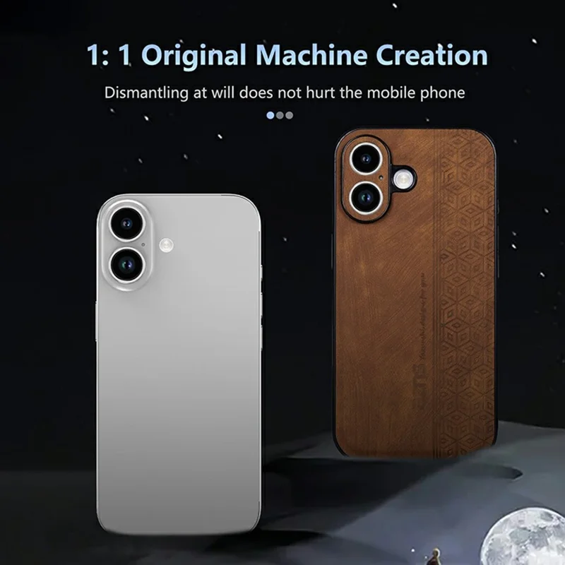 AZNS Für iPhone 17 Schutzhülle Schützende PU-Leder-Abdeckung TPU-Telefongehäuse - Braun