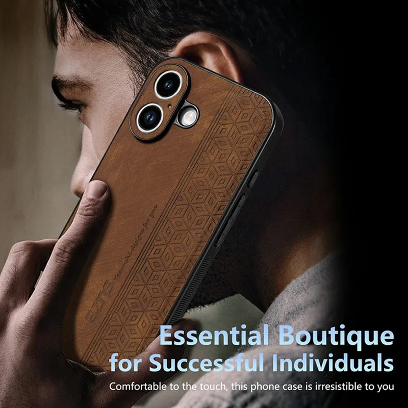 AZNS Für iPhone 17 Schutzhülle Schützende PU-Leder-Abdeckung TPU-Telefongehäuse - Braun