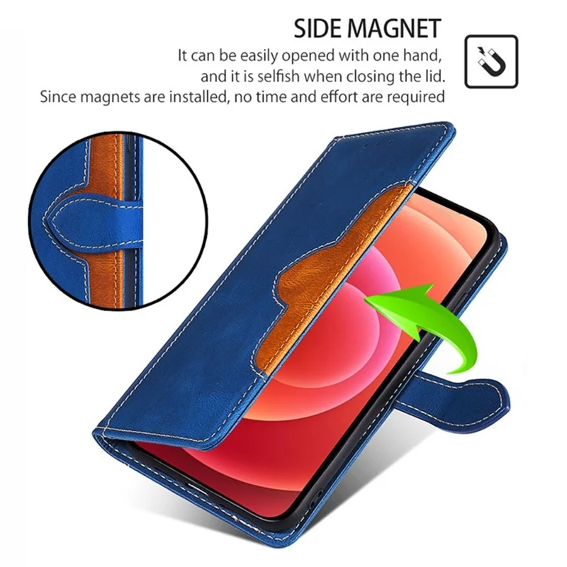 For Samsung Galaxy A17 5G / A17 4G Case Leather Wallet Phone Cover with Straw Hat Magnetic Clasp - Blue