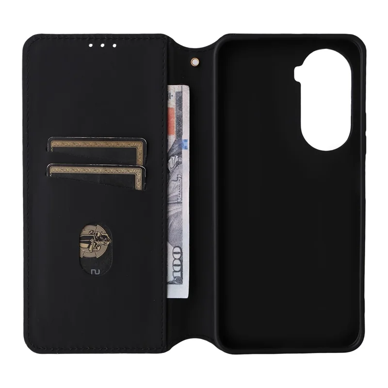 Чехол-книжка для Xiaomi Poco M7 Plus 5G / Poco M7 4G (169 мм) с ромбовидным тиснением из кожи - Красный