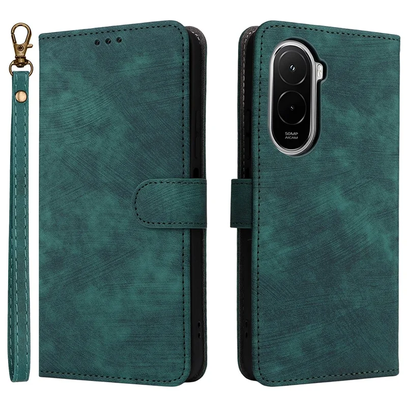 For Xiaomi Poco M7 Plus 5G / Poco M7 4G (169mm) Case Wallet RFID Blocking PU Leather Phone Cover Stand with Strap - Green