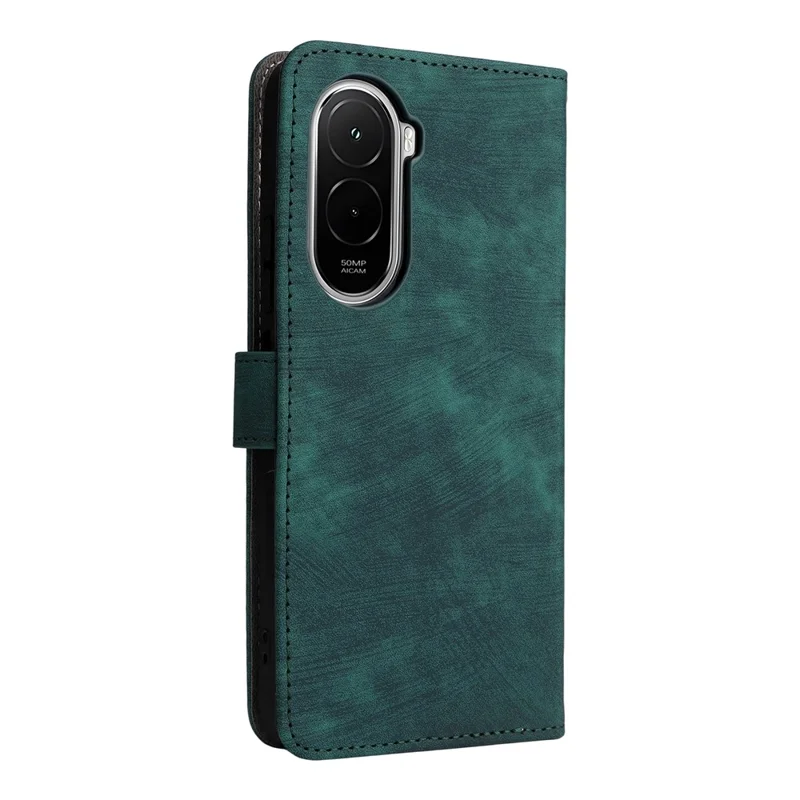 For Xiaomi Poco M7 Plus 5G / Poco M7 4G (169mm) Case Wallet RFID Blocking PU Leather Phone Cover Stand with Strap - Green