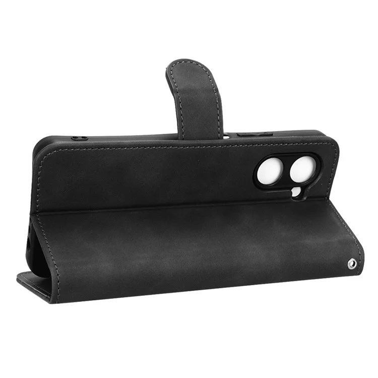 Couvercle du Téléphone Pour Les Chocs Pour Realme C33 2023 4G / C33 4G Étauche de Pepellet de Cuir PU PU PU Avec Support Pliable - Noir
