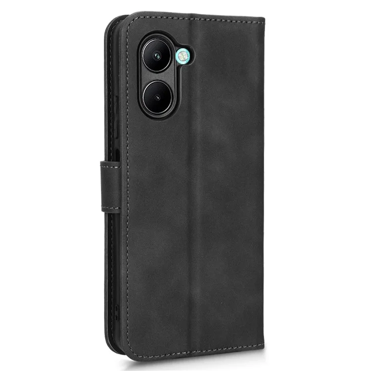 Couvercle du Téléphone Pour Les Chocs Pour Realme C33 2023 4G / C33 4G Étauche de Pepellet de Cuir PU PU PU Avec Support Pliable - Noir