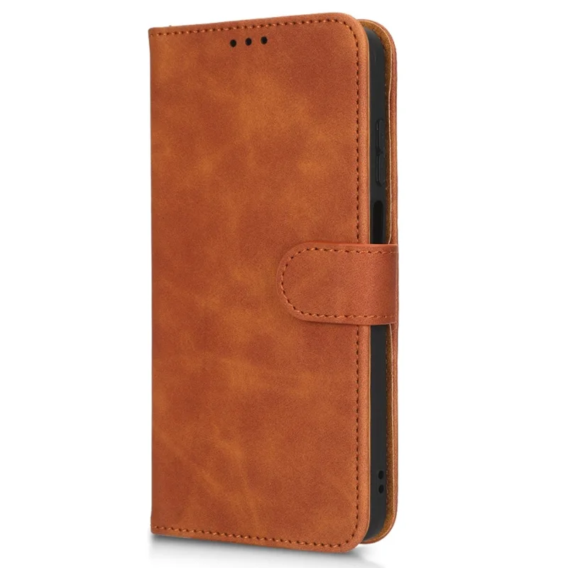 لـ Motorola Moto E22 4G / E22i 4G غطاء جلد PU بملمس ناعم مع محفظة وحامل قابل للطي مقاوم للسقوط - بني