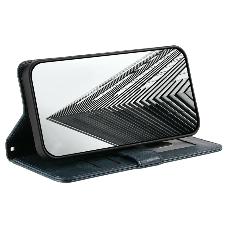 Étui pour Xiaomi Redmi 15 5G (Global) (169mm) avec 6 Emplacements pour Cartes en Cuir PU Antichute avec Dragonne - Vert Noirâtre