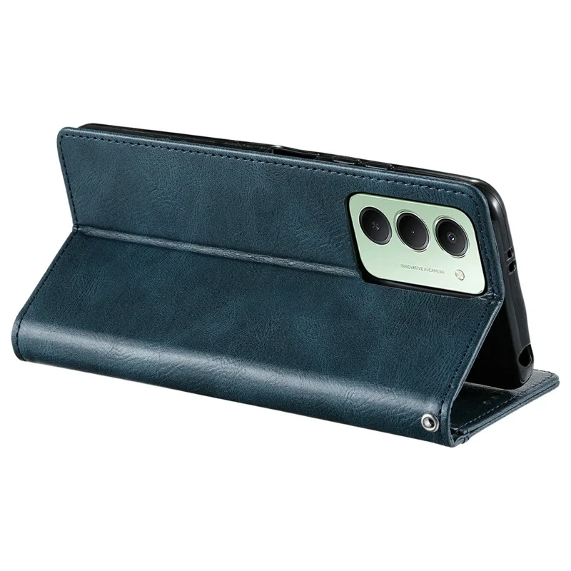 Étui pour Xiaomi Redmi 15 5G (Global) (169mm) avec 6 Emplacements pour Cartes en Cuir PU Antichute avec Dragonne - Vert Noirâtre