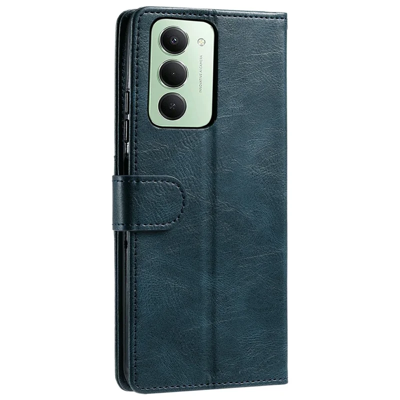 Étui pour Xiaomi Redmi 15 5G (Global) (169mm) avec 6 Emplacements pour Cartes en Cuir PU Antichute avec Dragonne - Vert Noirâtre