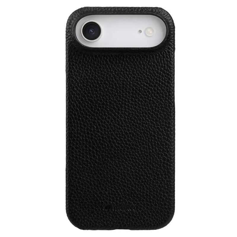 MELKCO For iPhone Air Case Genuine Cow Leather PC Phone Cover Compatible with MagSafe - Black