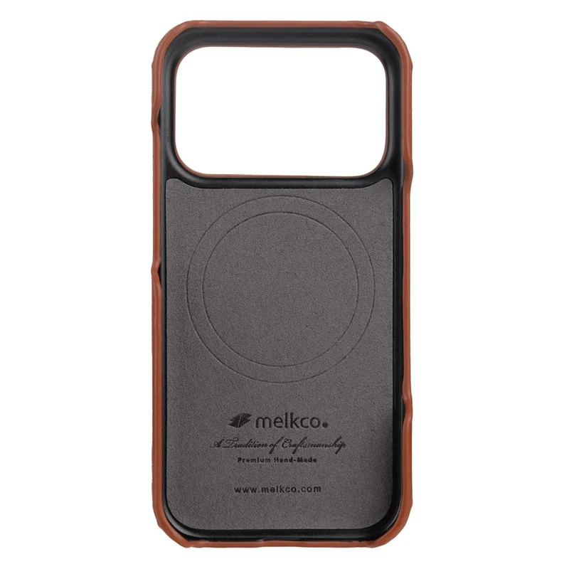 MELKCO Für iPhone 17 Pro Max Hülle Kompatibel mit MagSafe Wachsige Echte Kuhlederhülle - Braun