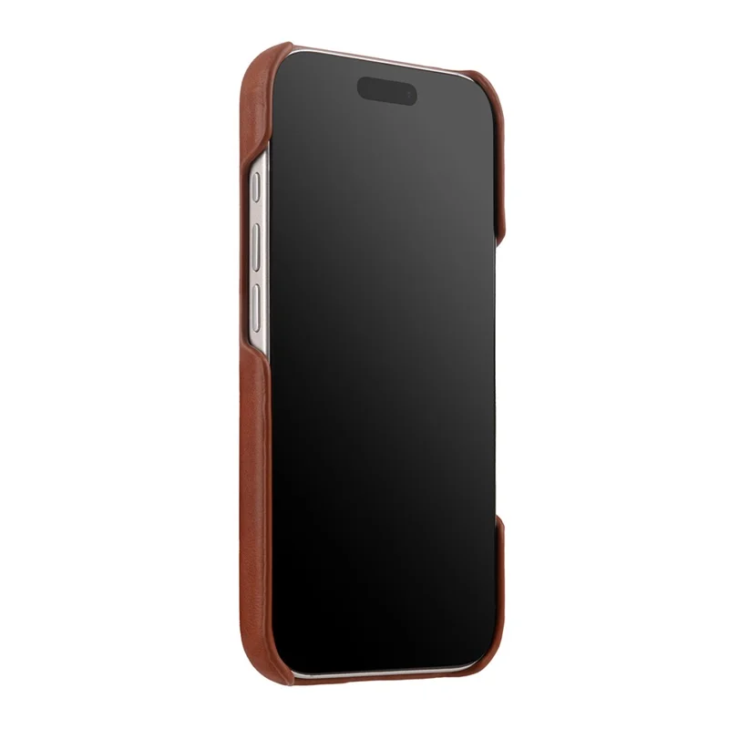 MELKCO Für iPhone 17 Pro Max Hülle Kompatibel mit MagSafe Wachsige Echte Kuhlederhülle - Braun